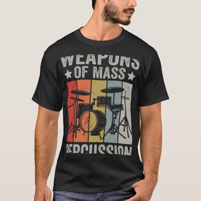 T-shirt Drummer Percussion Retro Vintage (Devant)