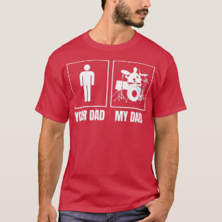 T-shirt Drummer pour femmes papa Mon père est un batteur p