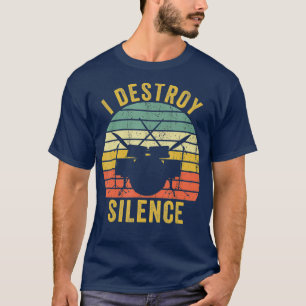 T-shirt Drummer vintage Destruction Silence Funny Drums Ca