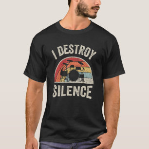 T-shirt Drummer Vintage Retro I Détruire Silence Percussi