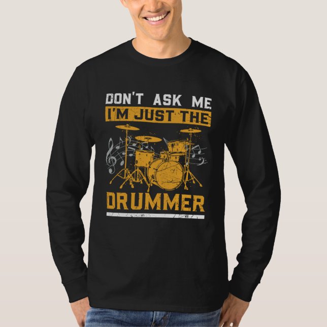 T-shirt Drummers rocks on Drum and Drumsticks for Drummer (Devant)