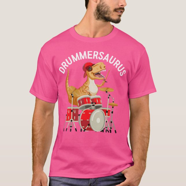 T-shirt Drummersaurus Dinosaure Musicien T Rex Jouer Drum (Devant)