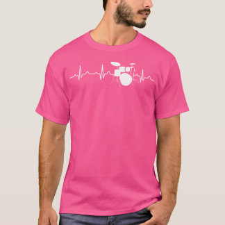 T-shirt Drums Heartbeat Shirt Drummer Music Band Cadeau