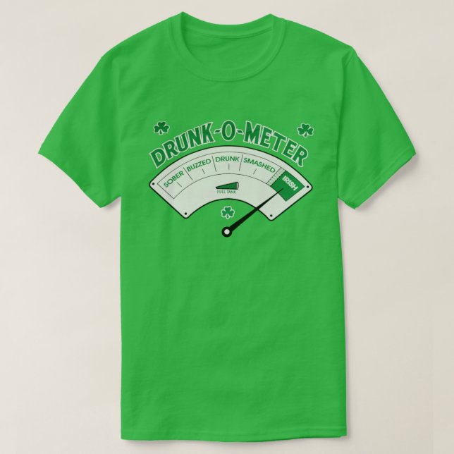 T-shirt Drunk-O-Meter Irish St.Patrick's Day Tee (Design devant)