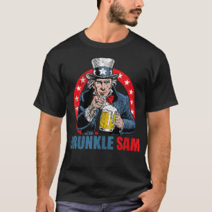 T-shirt Drunkle Sam Funny 4 juillet Oncle Sam Usa Beer D