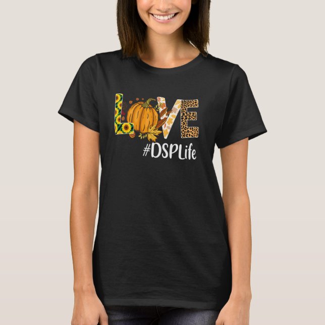 T-shirt Dsp Love Automne Citrouille Leopard Halloween Auto (Devant)
