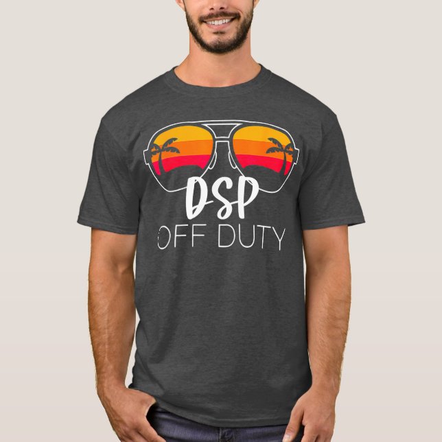 T-shirt DSP off duty Sunglasses Beach Sunset funny direct  (Devant)
