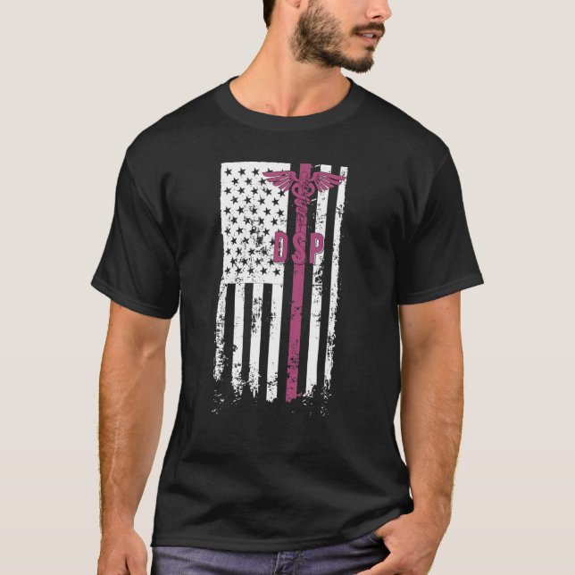 T-shirt DSP US Drapeau Direct Support Semaine professionne (Devant)