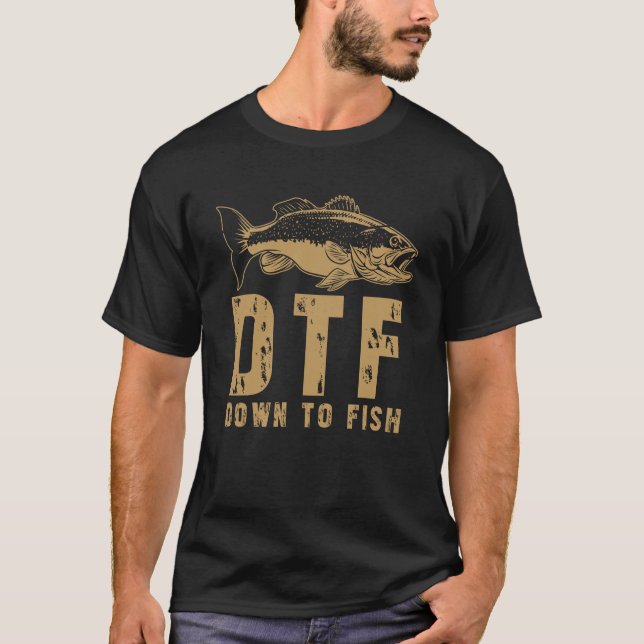 T-shirt DTF vers le bas Poisson (Devant)