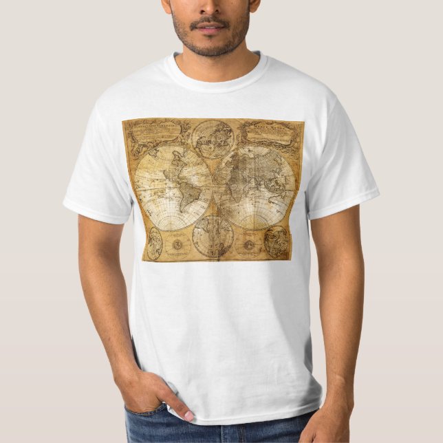 T-shirt du 17ème siècle de carte de Vieux Monde (Devant)