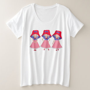 T-shirt du 4 juillet Plus Size avec poupées
