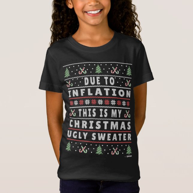 T-Shirt Dû à l'inflation laide pull Noël, drôle Xma (Devant)