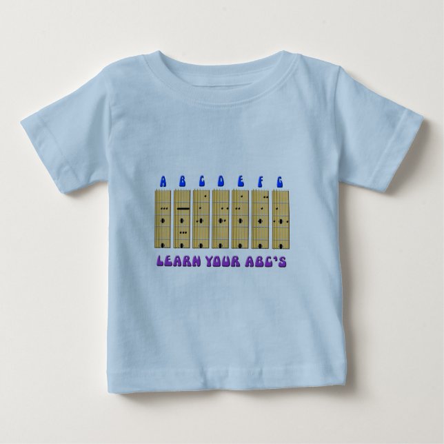 T-shirt du bébé d'ABC de guitare (Devant)
