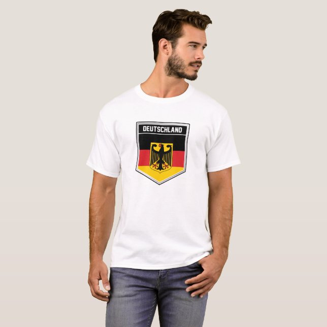 T-shirt du Bouclier Drapeau Deutschland/Allemagne (Devant entier)