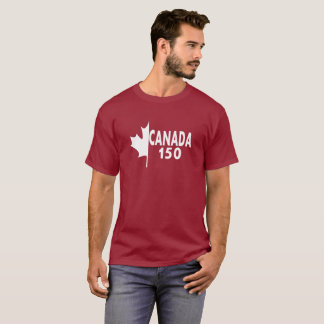 T-shirt du Canada 150 (blanc sur le rouge)