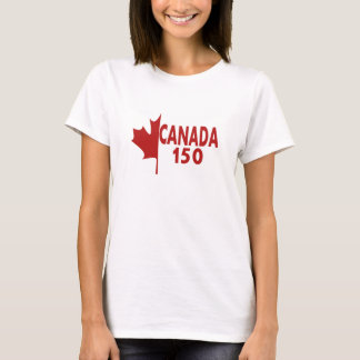 T-shirt du Canada 150 des femmes (blanc sur le