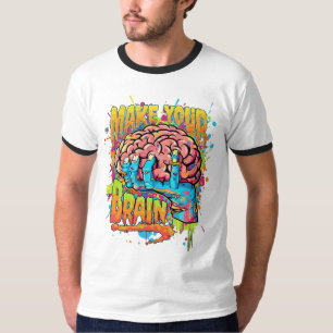 t-shirt du cerveau style graffiti inspirationnel