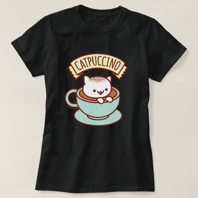 T-shirt du chat des femmes - "CATPUCCINO " (Design devant)