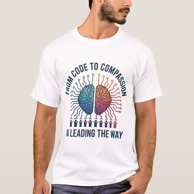 T-shirt Du code à la compassion - L'IA en tête (Devant)