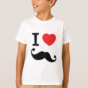 T-shirt Du coeur I moustache twirly