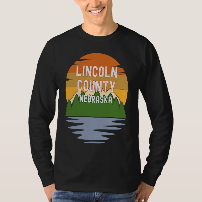 T-shirt Du comté de Lincoln Nebraska Coucher de soleil vin (Devant)