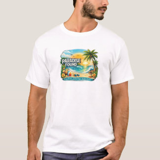 T-shirt du coucher de soleil sur la plage tropical