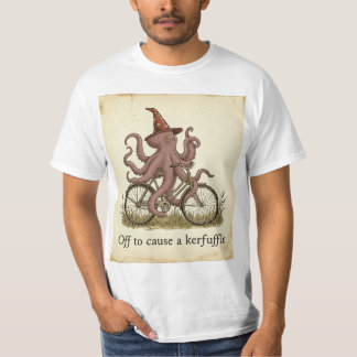 T-shirt du cycliste pieuvre magicien drôle