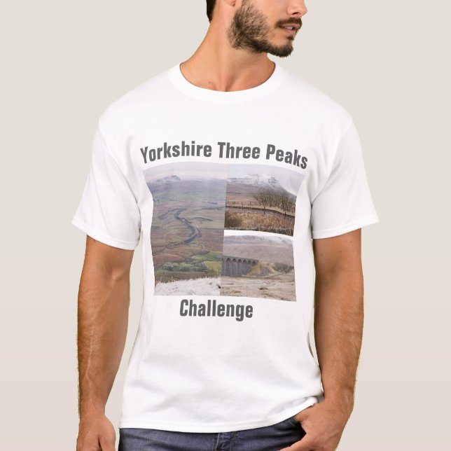 T-shirt du défi des trois pics du Yorkshire (Devant)
