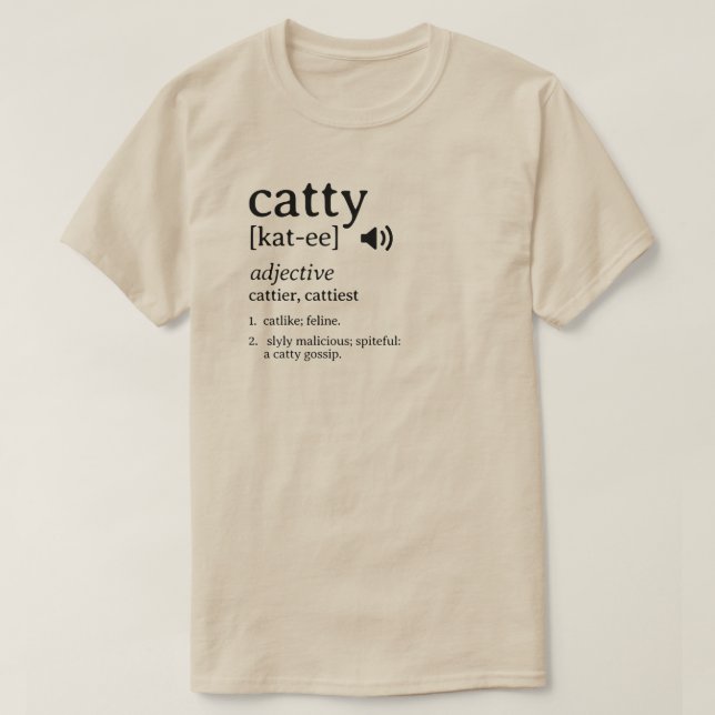 T-shirt du dictionnaire de définition de chats (Design devant)