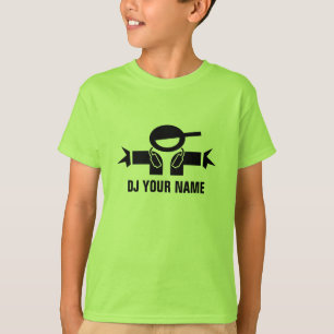 T-shirt du DJ de vert de chaux de Personalizable