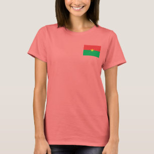 T-shirt du DK de drapeau et de carte de Burkina