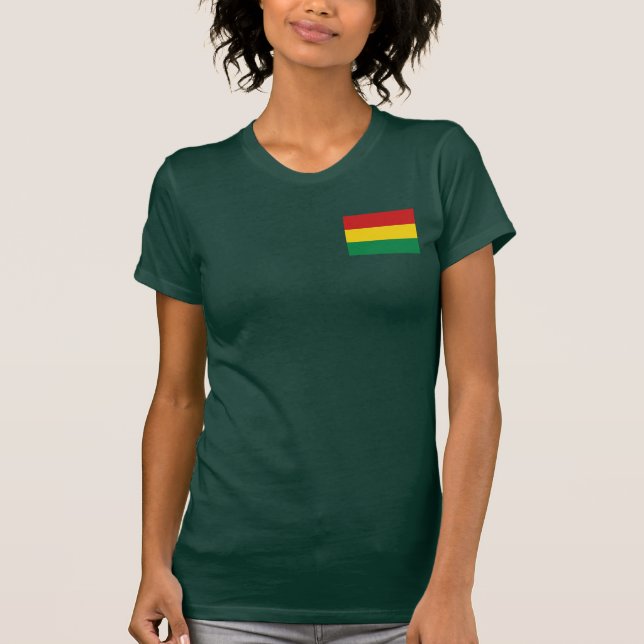 T-shirt du DK de drapeau et de carte de la Bolivie (Devant)