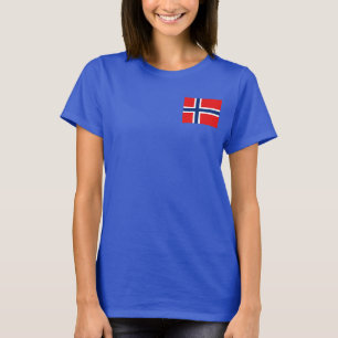 T-shirt du DK de drapeau et de carte de la Norvèg