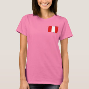 T-shirt du DK de drapeau et de carte du Pérou