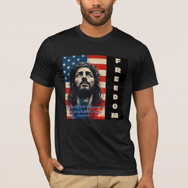 T-shirt du drapeau américain Jésus | 2 Corinthiens (Devant)