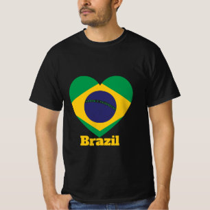 T-shirt du drapeau du coeur du Brésil