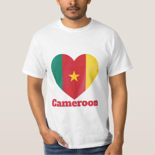 T-shirt du drapeau du coeur du Cameroun