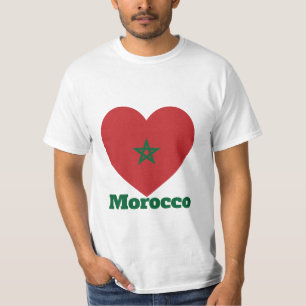 T-shirt du drapeau du coeur du Maroc