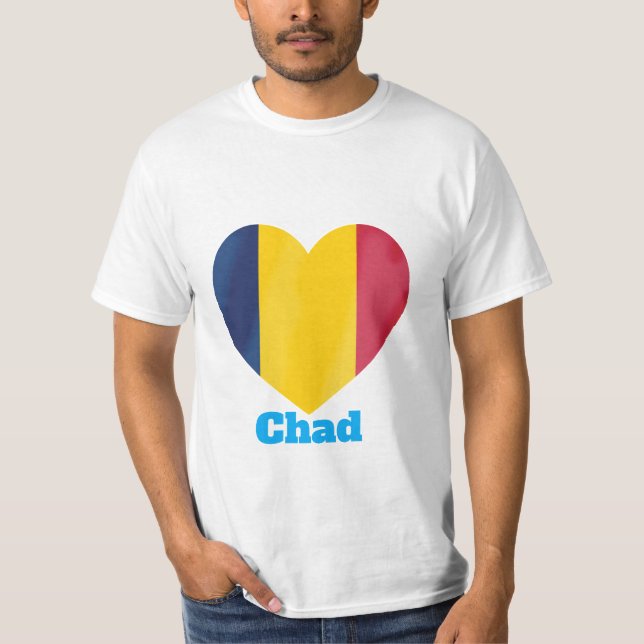 T-shirt du drapeau du coeur du Tchad (Devant)