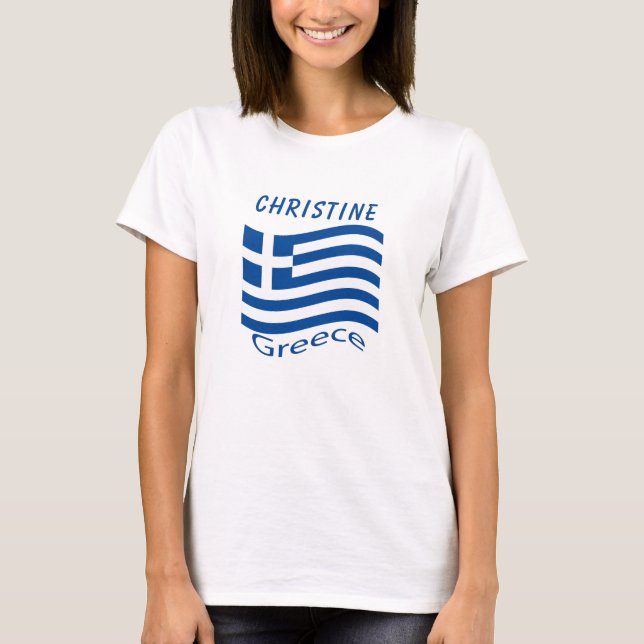 T-shirt du drapeau grec (Devant)