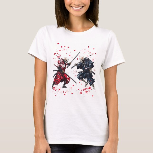 T-shirt Du duel de samouraï crâne (Devant)