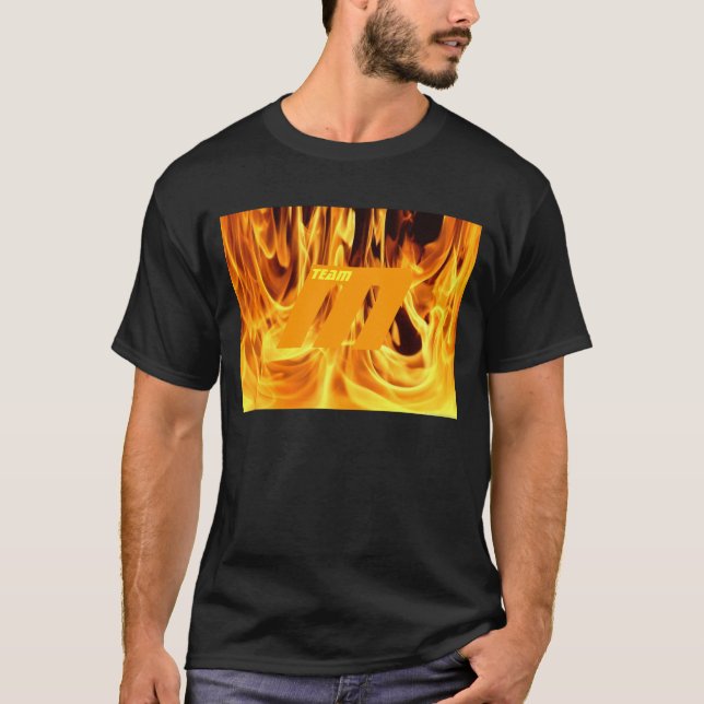 T-shirt du feu de McLlarky d'équipe ("M" orange) (Devant)