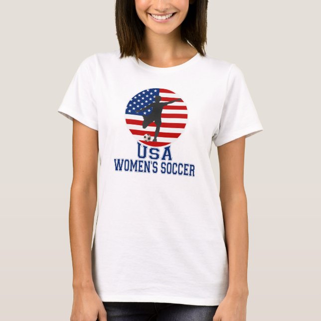 T-shirt du football des femmes des Etats-Unis de (Devant)