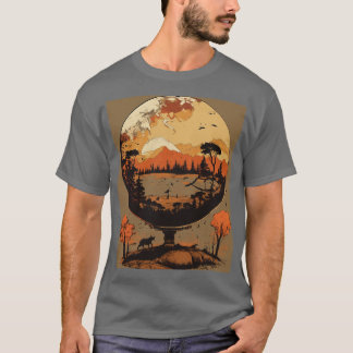 T-shirt du Globe anthropomorphique Grunge