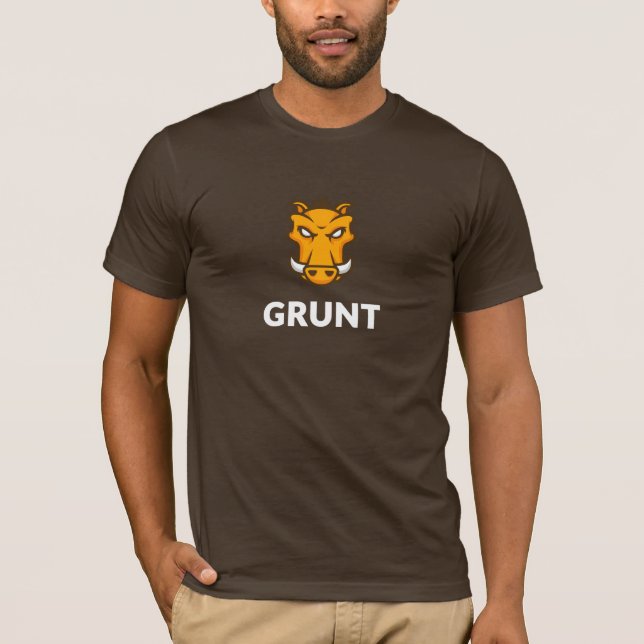 T-shirt du grognement JS (brun) (Devant)