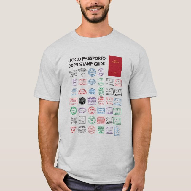 T-shirt du Guide des timbres de JoCo Passporto 202 (Devant)