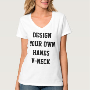 T-SHIRT du HANES V-NECK des femmes personnalisées