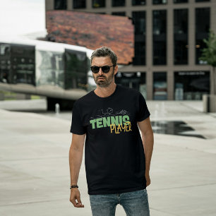 T-shirt du joueur de tennis de plongée amusant pou
