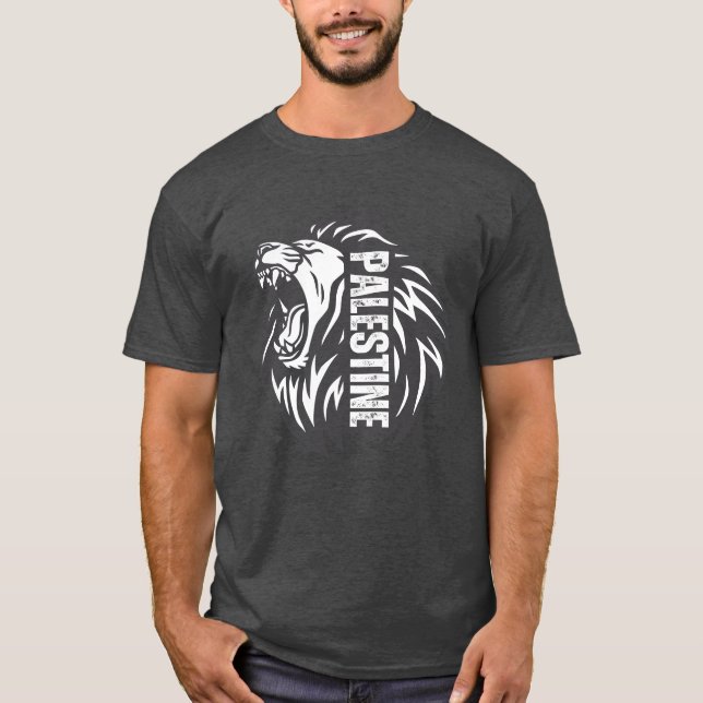 T-shirt du Lion rugissant de Palestine – Résistanc (Devant)