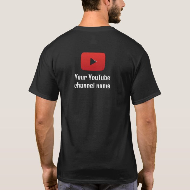 T-shirt du logo de la chaîne YouTube en noir perso (Dos)